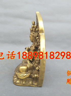 千手观音背光坐像黄铜现代佛堂