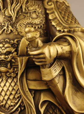 黄铜客厅托塔李天王铜像摆件大号