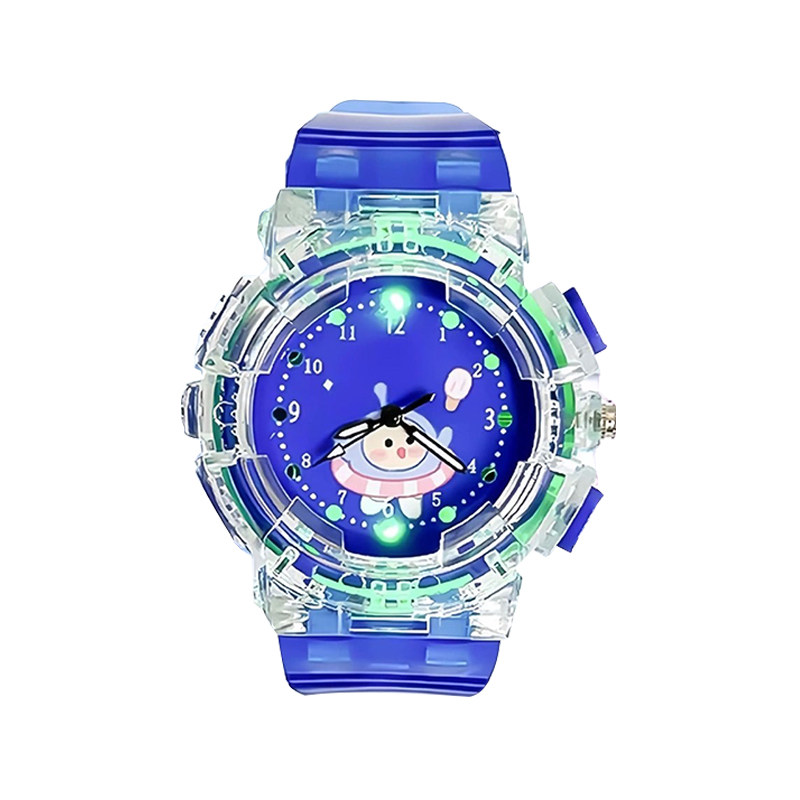 儿童夜光手表男孩女孩蛋仔派对3岁-10岁彩灯幼儿园小学生石英表
