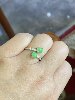 Silver inlaid Myanmar A genuine jadeite glass seed egg surface positive green ring certificate national inspection