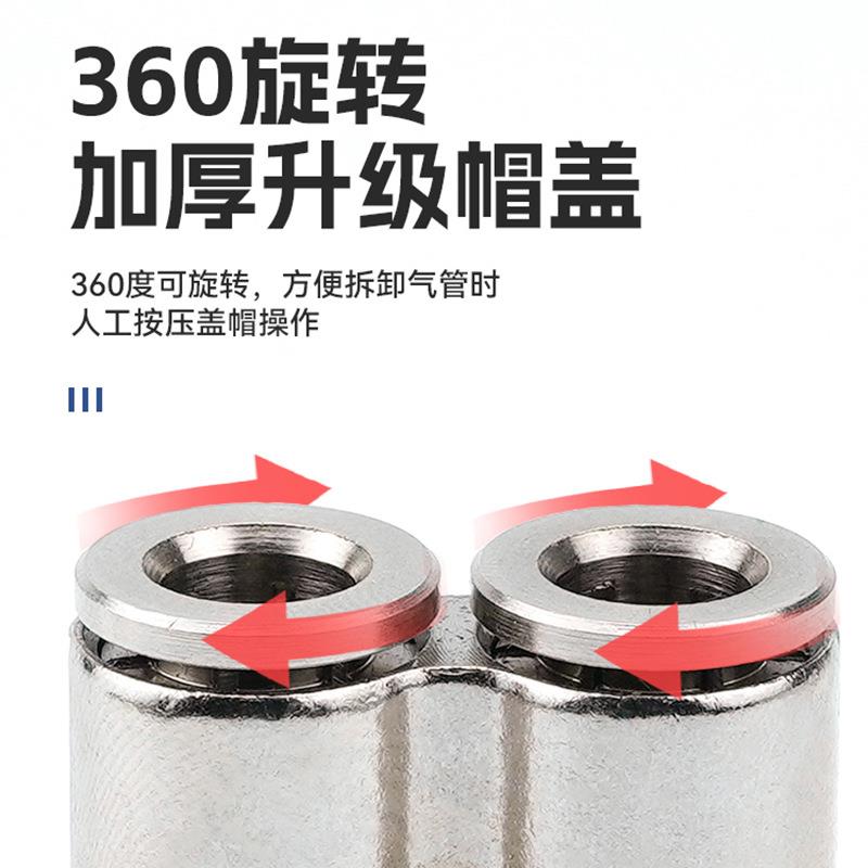 全铜镀镍气气管快速插接头PB8-02侧-通PD1动0-03高762温高压P三X6 - 图0