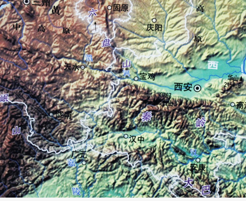 中国三维地貌图3D视觉双面覆膜防水1.4*1米地形图3D立体地图中国地图挂图带来不一样的视觉体验三维地图地貌地图办公装饰教学实用-图1