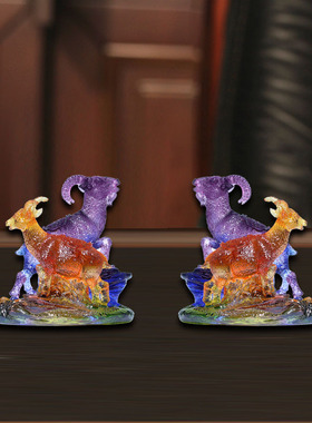 集雅轩宋韶光大师2026马年吉祥物生肖属羊 洋洋得意 琉璃吊坠礼品