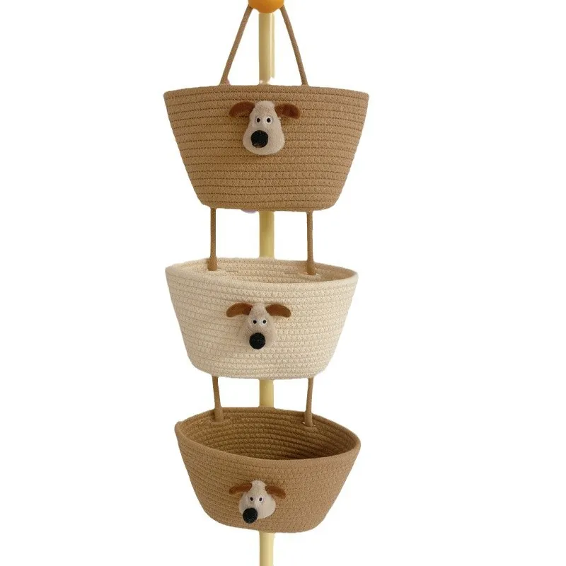 挂墙收纳篮挂筐宿舍房间置物架神器壁挂袋棉线编织墙挂式门后墙上,淘宝优惠券,粉丝福利购,淘宝优惠卷