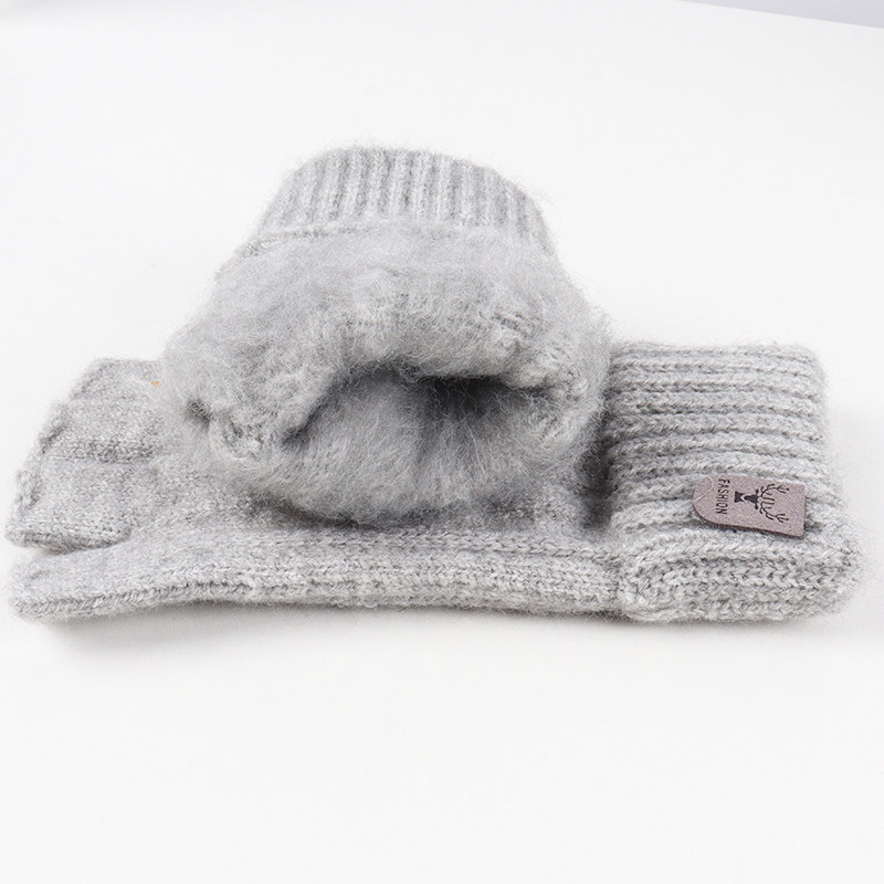 半指手套男士冬天保暖加绒加厚毛线露指学生写字办公骑行防风防寒,淘宝优惠券,粉丝福利购,淘宝优惠卷