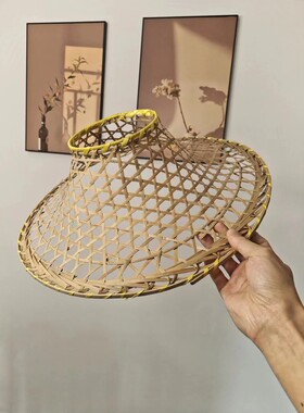 镂空斗笠冒武侠帽竹子古风影视空心拍摄道具舞蹈竹帽子大侠竹工艺