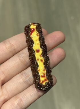 【微缩甜品系列】卡通新款爆火超长蛋挞微缩食玩树脂娃屋模型摆件