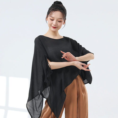 古典舞演出服女宽松大码舞蹈服现代舞民族舞爵士舞教师练功服新款 - 图3