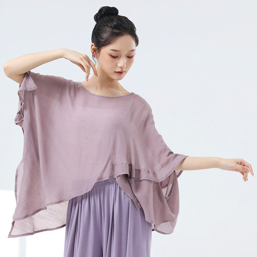 古典舞演出服女宽松大码舞蹈服现代舞民族舞爵士舞教师练功服新款 - 图0