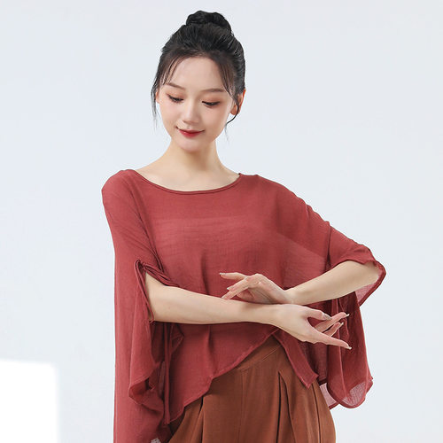 古典舞演出服女宽松大码舞蹈服现代舞民族舞爵士舞教师练功服新款 - 图1