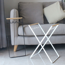 Home Outdoor Foldable Trash Rack Iron Art Kitchen Garbage Sorting Trash Can Plastic Bag Bracket for Camping Camping