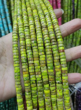 diy红蓝绿紫色帝皇石算盘珠3*6mm