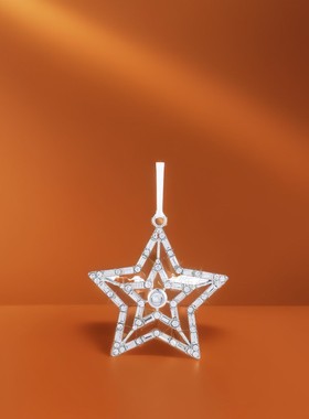 定制彩照项链活动圣诞树挂饰平安夜纪念百搭照片星星装饰高档吊坠