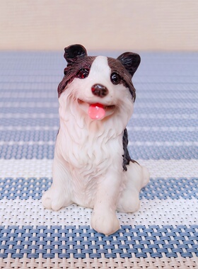 可爱蛋糕狗摆件模型边牧小狗饰品