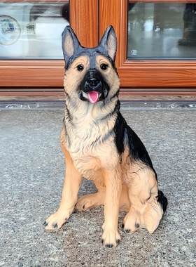 创意树脂仿真狗牧羊犬摆件装饰品
