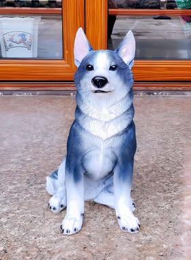 牧羊犬模型摆件玄关装饰品仿真狗
