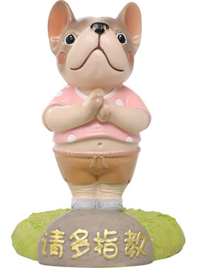 可爱狗狗支架小摆件卡通动物家居装饰品办公室桌面创意树脂摆件