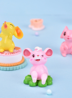 微景观鼠年多肉植物树脂工艺品