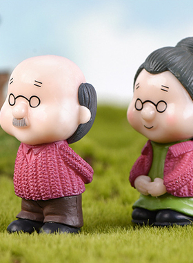 苔藓微景观造盆景搭配摆件 爷爷奶奶情侣公婆针织毛衣 DIY材料