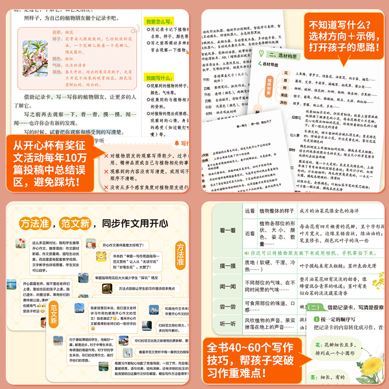 2024小学生开心同步作文三年级上册一年级二年级3四4五5六年级人教版小学语文阅读理解专项训练优秀满分作文范文大全写作技巧书6上