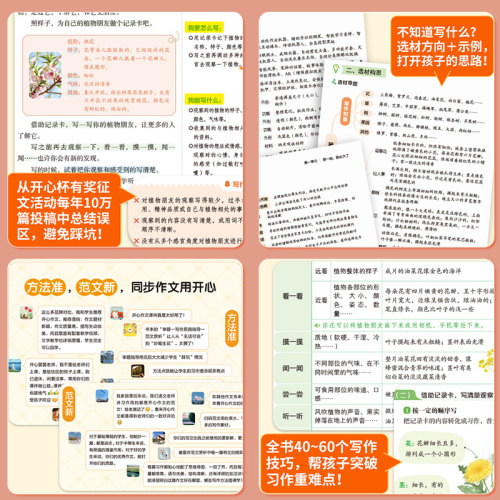 2026春开心同步作文三年级下册四年级五年级六年级人教版上册小学语文阅读理解专项训练优秀满分作文小学生写作素材书答题模板一二 - 图2