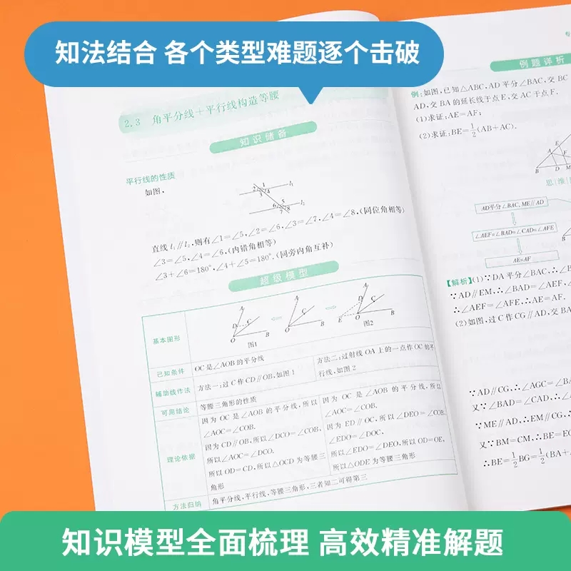 作业帮初中数学几何辅助线进阶100专项突破初中初一初二初三年级中考数学教辅七八九年级中考用书初中数学专项挑战压轴训练辅导书 - 图1