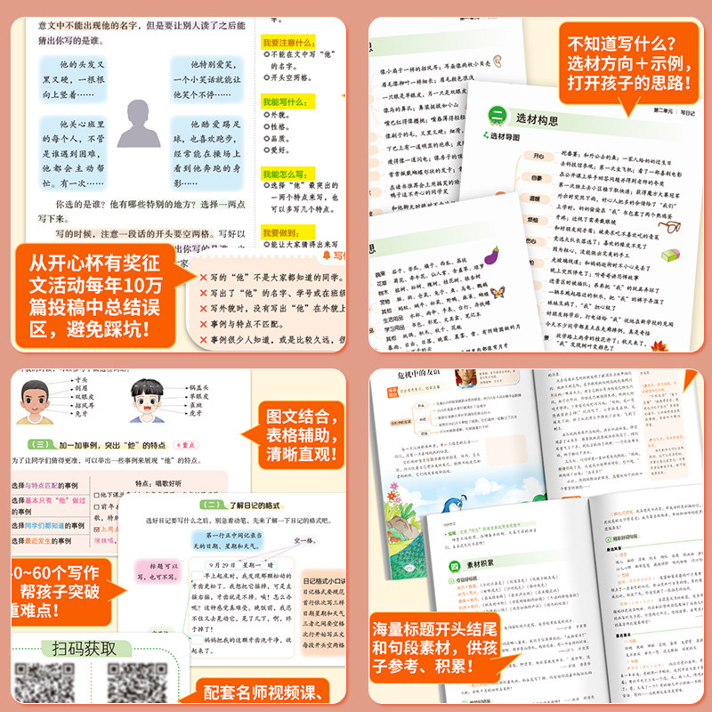 2024小学生开心同步作文三年级上册一年级二年级3四4五5六年级人教版小学语文阅读理解专项训练优秀满分作文范文大全写作技巧书6上