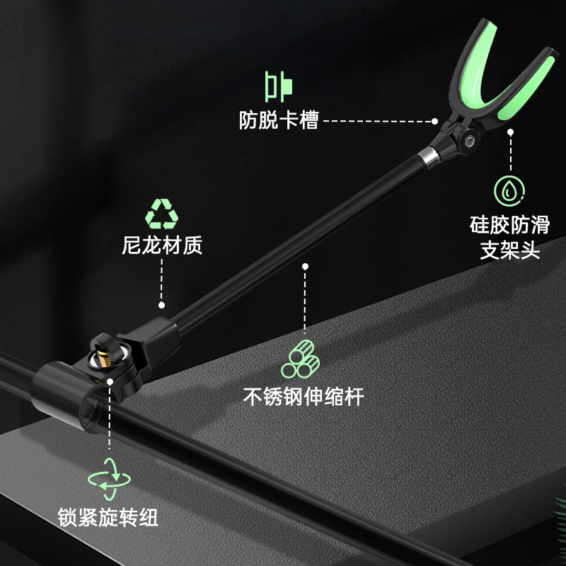 架杆头羊角头通用支架头炮台支架配件后挂不锈钢夜光前叉头鱼竿架 - 图0