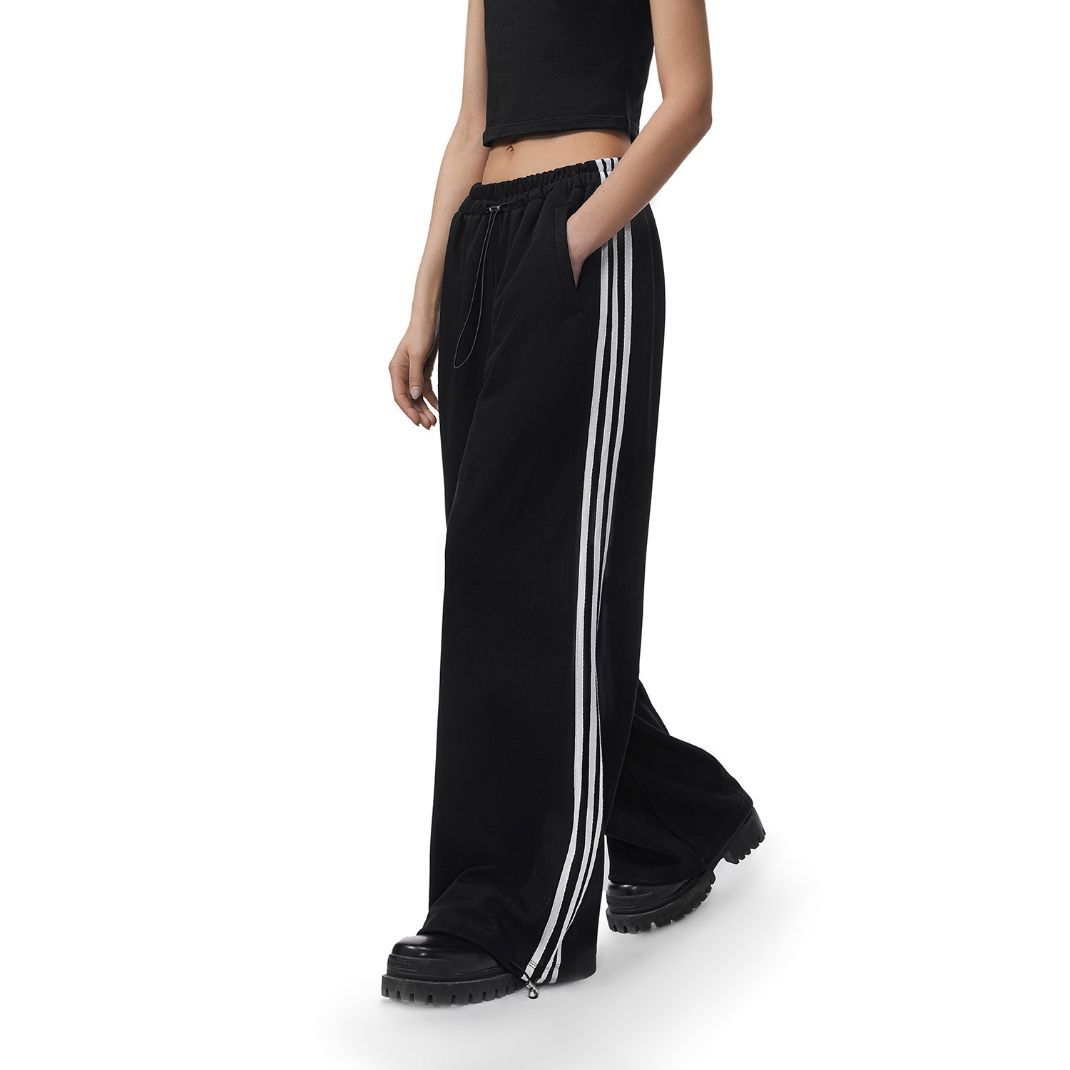 FDR官方店 织带抽绳阔腿裤宽松休闲裤女辣妹先锋运动直筒裤长裤子,淘宝优惠券,粉丝福利购,淘宝优惠卷