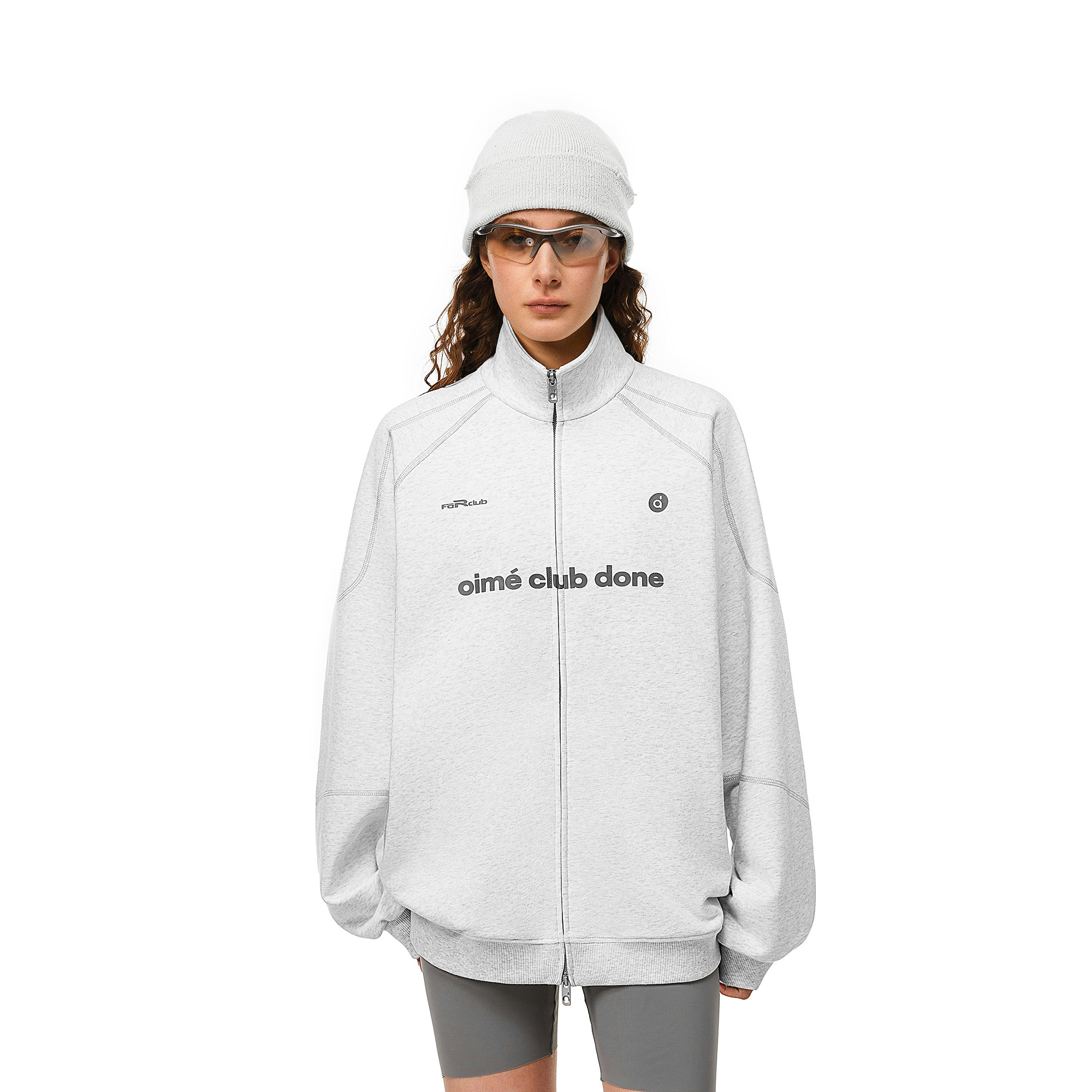 FDR官方店 双头拉链立领卫衣男女秋季潮牌宽松运动情侣装开衫外套