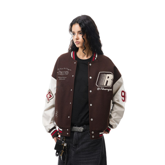 FDR Official Store Badge Contrast Color Baseball Jacket