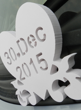 心形日期立体拍摄道具婚纱照摆件