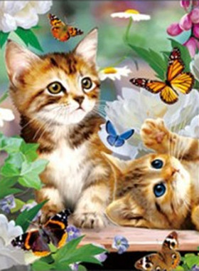 防水米航猫咪水晶动物图案立体画