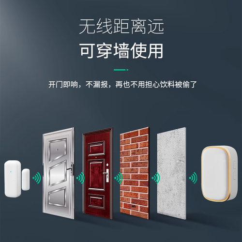 冰箱开门提醒器冰柜超市感应器提示器语音店铺防贼防盗门磁报警器 - 图3