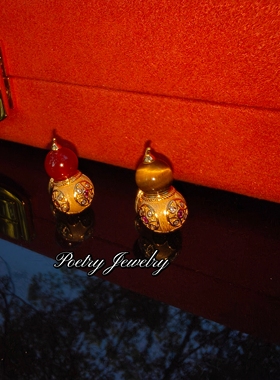 【福禄全】原创设计天然红玛瑙虎眼石葫芦项链女新中式复古锁骨链