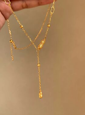 【好事花生】S925纯银花生项链女轻奢小众设计感锁骨链颈链