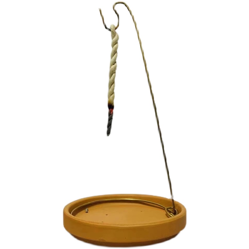 自制绳香炉/绳香盘/绳香燃烧架（含陶制托盘+铜丝香挂） - 图3