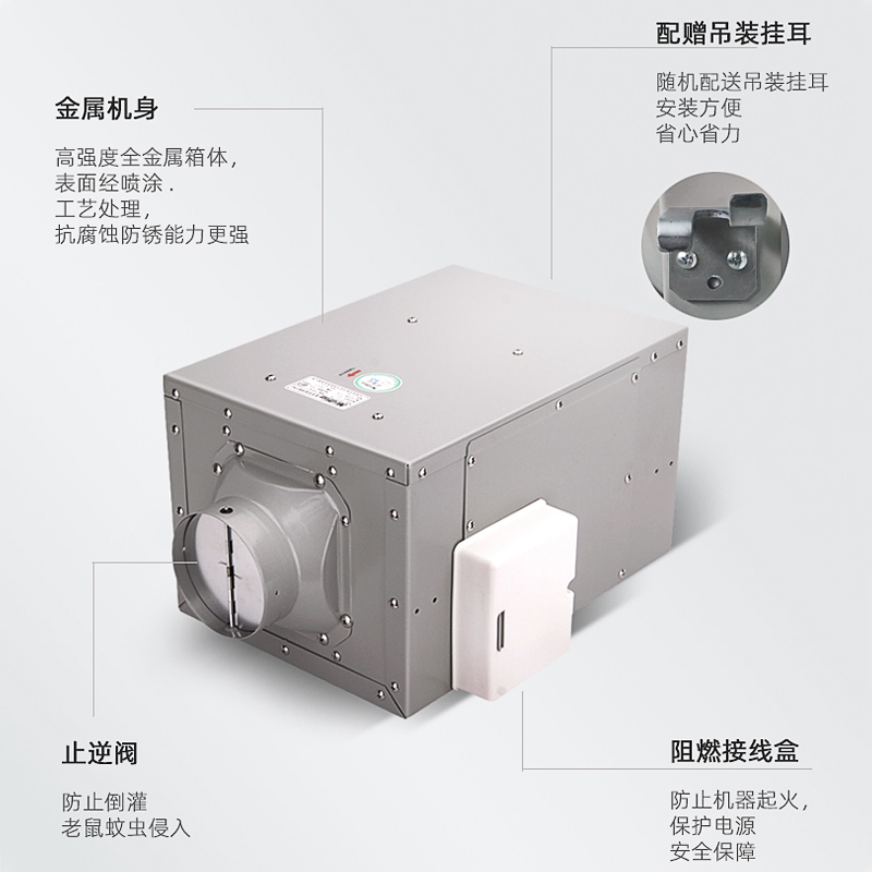 新款风管道式静音DPT卫生间通风换气排气扇排送风机新风机-图3