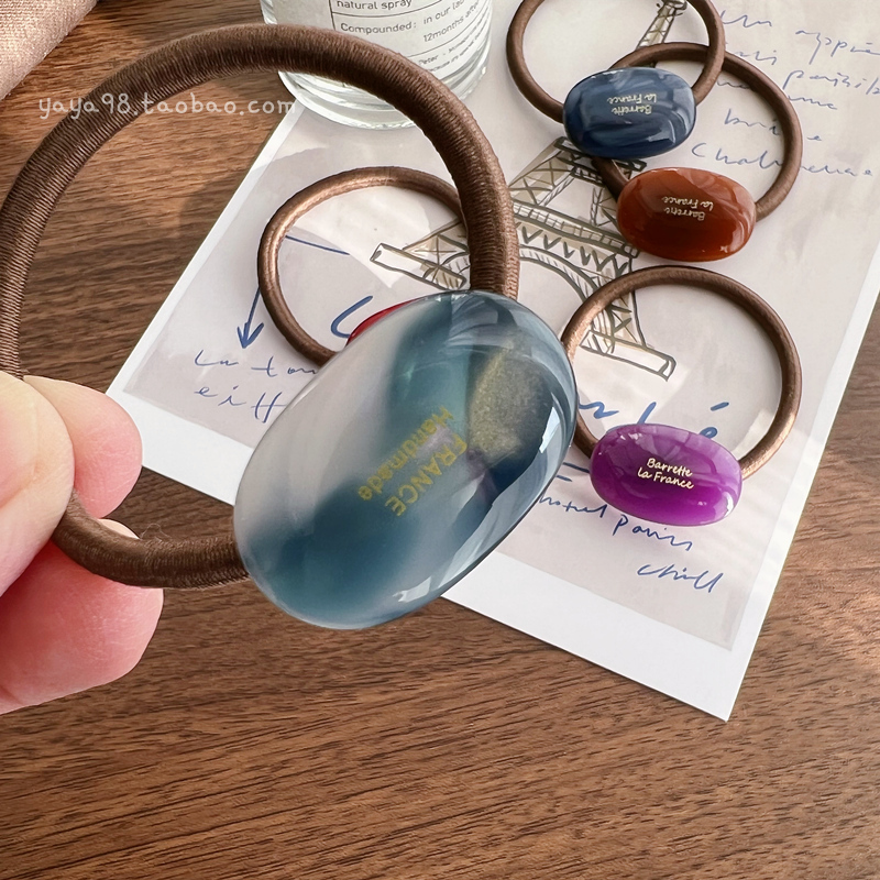 彩色小糖果~韩国FRANCE椭圆小发圈 法式少女心可爱头绳发绳橡皮筋 - 图3