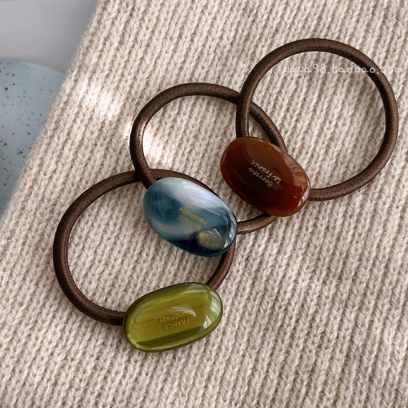 彩色小糖果~韩国FRANCE椭圆小发圈 法式少女心可爱头绳发绳橡皮筋 - 图1