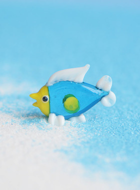 手工卡通鱼桌面盆栽装饰造景摆件