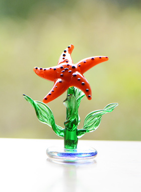 手作玻璃装饰水草乌龟帆船工艺品