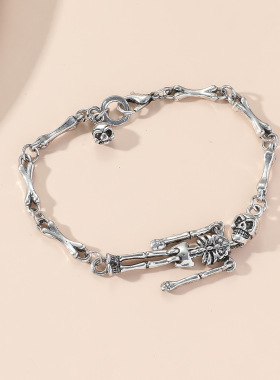 复古骷髅手链欧美夸张个性小众猎奇暗黑系哥特风朋克手环男女配饰