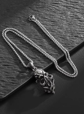 克苏鲁周边项链男女章鱼触手缠绕小众欧美拉莱耶之主吊坠配饰潮流