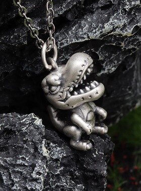 复古小恐龙项链男女中性朋克风小众嘻哈潮流高级感吊坠个性配饰