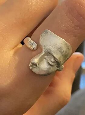 vintage复古不规则面具戒指男女中性亚文化小众辣妹嘻哈朋克指环