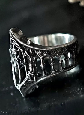 vintage复古戒指男女小众欧美朋克风暗黑系亚文化辣妹指环配饰