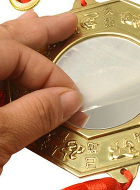 纯铜铜镜 虎口咬剑八卦镜 十二生肖虎头镜带中国结镜家居挂件