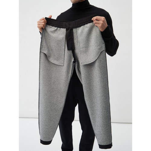 LEZORA 零下抗寒！进口3D打印夹羽绒绒感面料 松紧腰微锥休闲裤男 - 图0