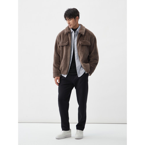 LEZORA 零下抗寒！进口3D打印夹羽绒绒感面料 松紧腰微锥休闲裤男 - 图1